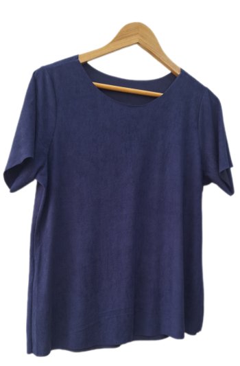 Blusa suede azul marinho