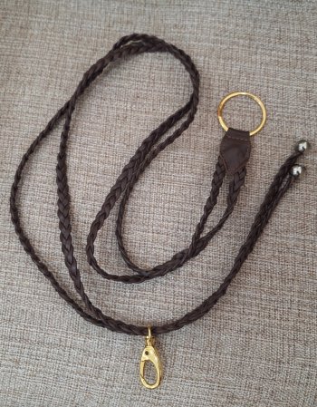 Cinto duplo trançado marrom