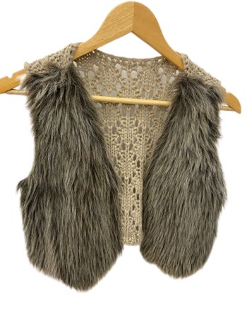 Colete de pelo sintetico e trico - P